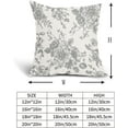 thumbnail image 2 of Light Grey and Cream Floral Pillow Covers 18x18 Inch Set of 2 Vintage Floral Throw Pillow Covers Chinoiserie Flower Pillowcases Rustic Farmhouse Cotton Linen Cushion Covers for Couch Bed Sofa Decor, 2 of 6