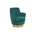 thumbnail image 3 of Newest Luxury Accent Chair for Apartments, Swivel Velvet Barrel Chair with 360 Rotation and Silent Base,Emerald, 3 of 5
