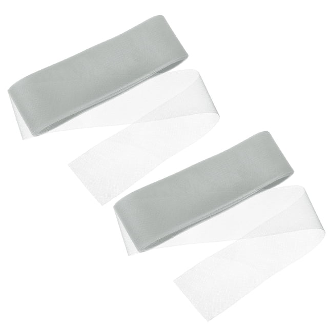 Uxcell 25 yardas de trenza rígida de crin de caballo, 3 pulgadas de ancho para costura de huesos de poliéster, vestido de boda, danza, manualidades, accesorios, gris (2 rollos)