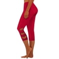 thumbnail image 2 of Capri Leggings for Women Spring Summer Elastic High Waist Slim Fit Hollow out Workout Yoga Pants Capris Leggings, 2 of 7