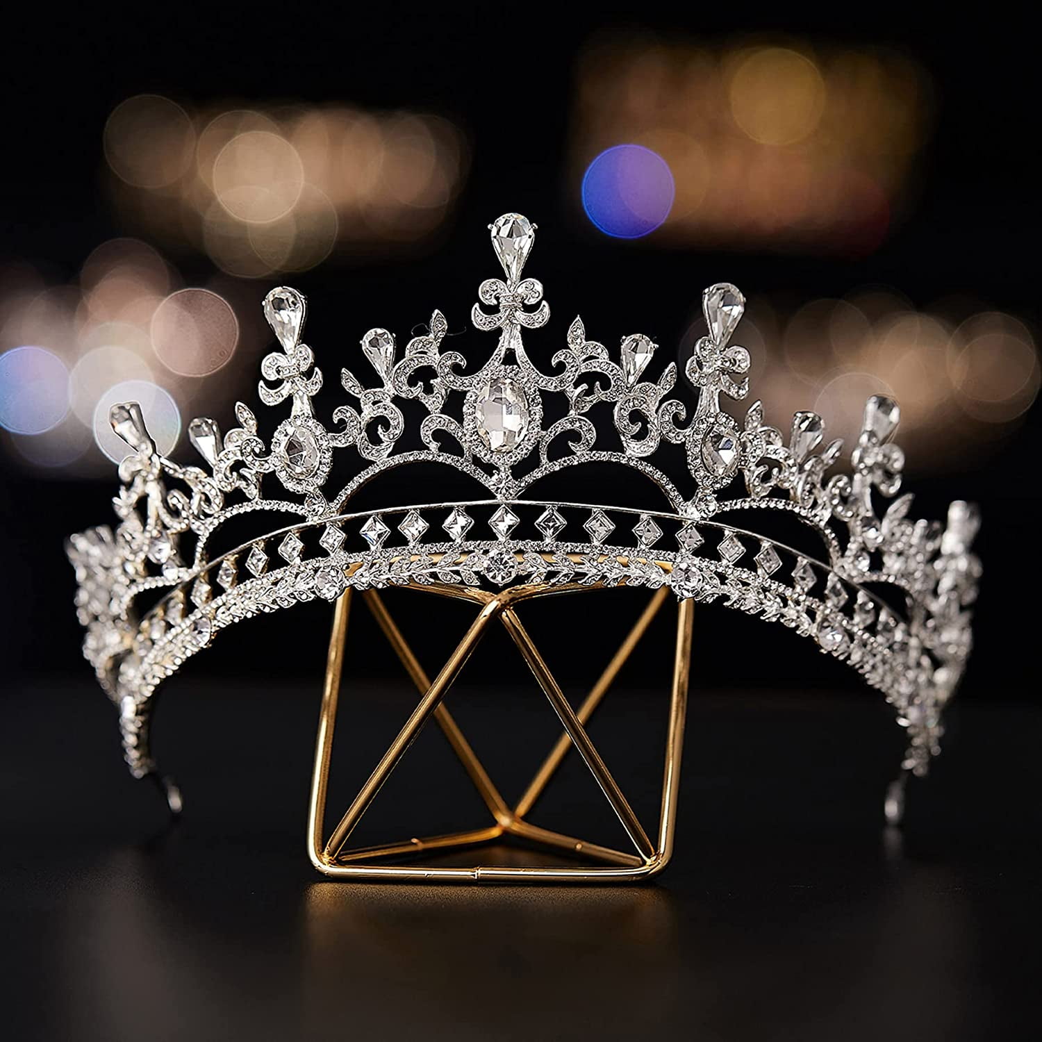 Diadème Baroque En Cristal Pour Mariage, Anniversaire, Bal De