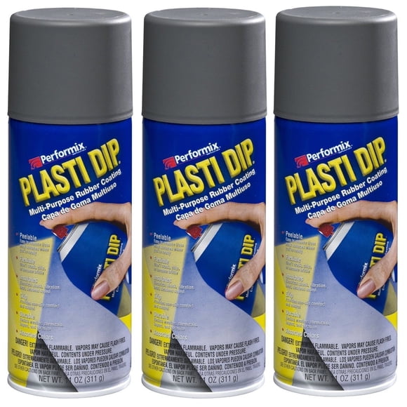 Paquete de 3 Aerosoles de Revestimiento de Caucho Plasti Dip Gris Gunmetal 311 ml