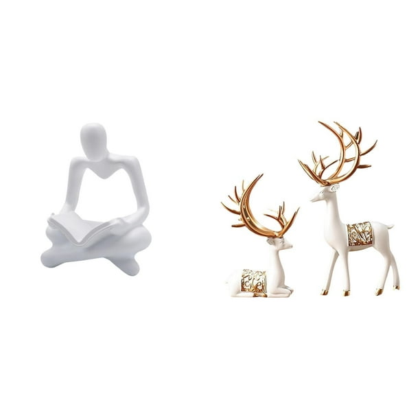 Figura de pensador abstracto,Estatua de pensador abstracto,decoración para el hogar,Estatua de escultura de ciervo,Estatua de ciervo,adorno de mesa,decoración del hogar,Colecciones de