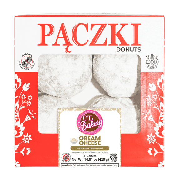 Cream Cheese Flavored Powdered Paczki Donut, 4 Count, 14.81 oz