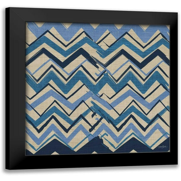 Stimson, Diane 12x12 Black Modern Framed Museum Art Print Titled - Chevron on Beige