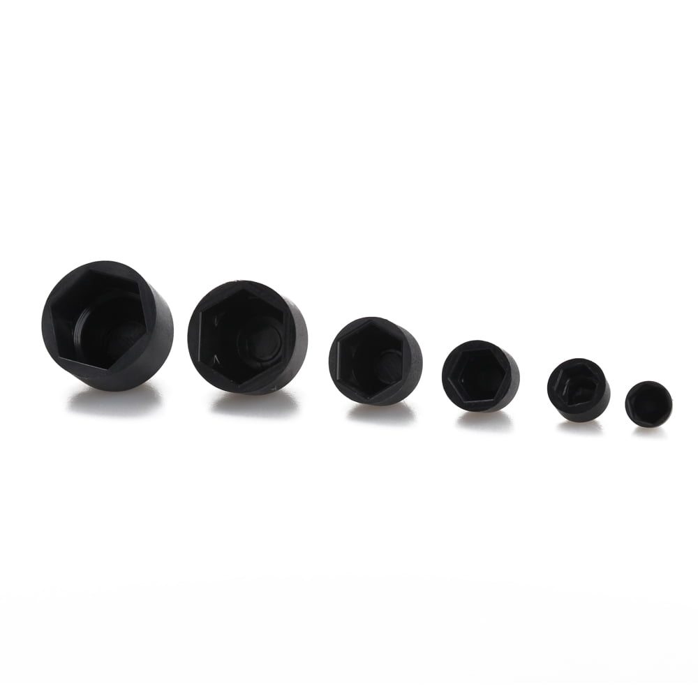 145pcs Black Assorted Nut And Bolt Covers M4 M5 M6 M8 M12
