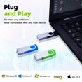 thumbnail image 3 of Unidad flash Wooolken de 64 GB, USB 2.0, giratoria, metal, paquete de 10 unidades, con cordón, 3 of 8