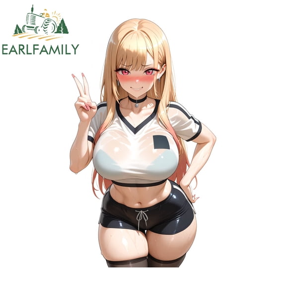 EARLFAMILY 5.1" Succubus Marin Cute Anime Car Decal Water Bottles Vinyl Sticker