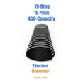 thumbnail image 2 of HOUYEE 19 Ring Plastic Binding Combs,2 Inch Diameter,450 Sheet Capacity,Letter Size Black Comb Binding Spines, (Pack of 10 Combs), 2 of 4