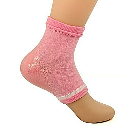 Pink Insoles - Gel Cracked Heel Socks Plantar Fasciitis Pink Insole Moisturizing Sleeve Soft Compression Pain Relieve Feet care