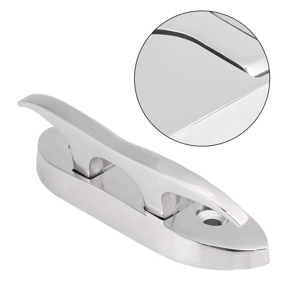 Tebru Boat Dock Cleat, Folding Cleat,Marine Boat Flip Up 4-1/2 Folding Cleat Dock Stainless Steel W/Fasteners