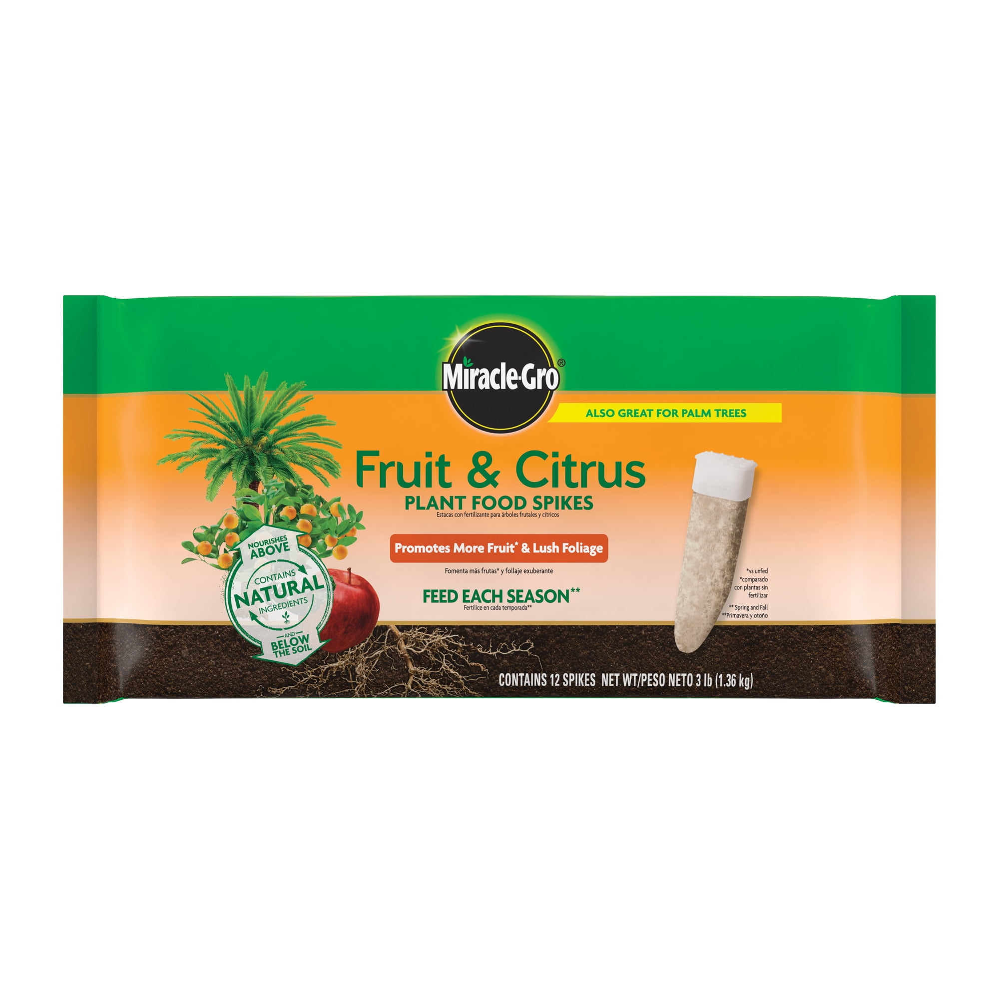 Miracle-Gro Fruit & Citrus Plant Food Spikes, 12 Spikes