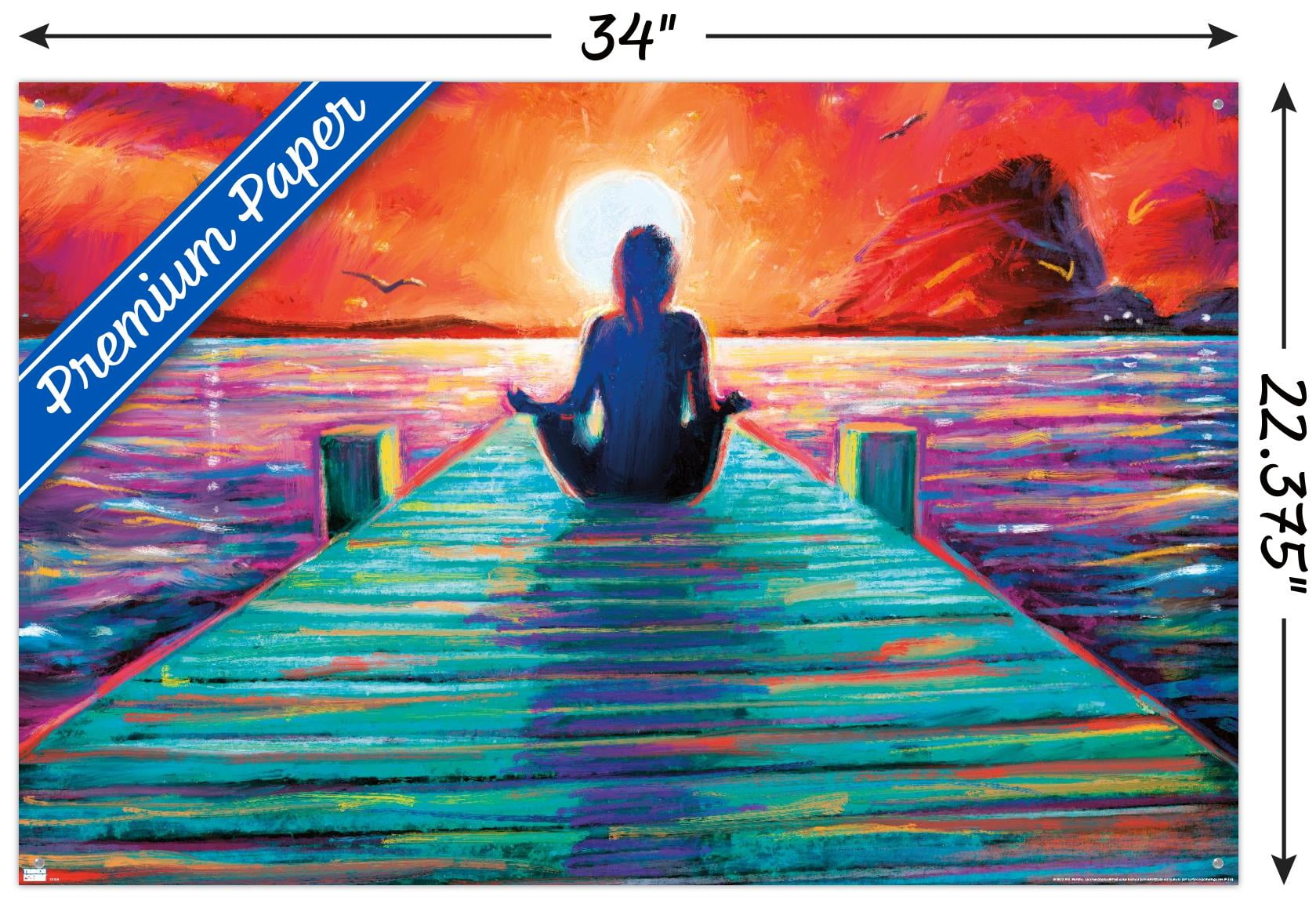 PD Moreno - Fine Art - Yoga Dock Wall Poster with Pushpins, 22.375" x 34"