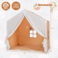 thumbnail image 3 of Costway Kid's Play Tent Toddler Playhouse Castle Solid Wood Frame with Washable Mat Orange, 3 of 10