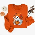 thumbnail image 3 of FDGIU Spooky Season Cute Ghost Graphic Women's Halloween Sweatshirt Oversized Crewneck Pullover Long Sleeve Casual Top Halloween Shirts for Women, 3 of 3