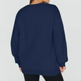 thumbnail image 4 of Women’s Fashion Crewneck Pullover Sweatshirt – Classic Long Sleeve Solid Color Casual Top Navy, 4 of 4
