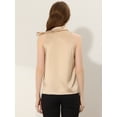 thumbnail image 4 of INSPIRE CHIC Blusa elegante de satén sin mangas con lazo y cuello de pajarita para mujer champán S, 4 of 5
