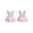 thumbnail image 2 of Caoirhny Baby Girls Romper Dress, Fly Sleeve Sequined Stars Tulle Bodysuit Summer Clothes, 2 of 9