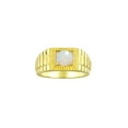 thumbnail image 1 of RYLOS Men's Ring Yellow Gold Plated Silver Ring, 7MM Round Shape Gemstone Designer Style Rings Opal October Birthstone Rings Silver Size 12, 1 of 7