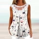 thumbnail image 1 of ICHUANYI Clearance Women Fashion Summer Sexy Fold Printed Regular Lace Sleeveless V Neck Button Top(Gray, XL) ICHUANYI WER2023080700648, 1 of 5