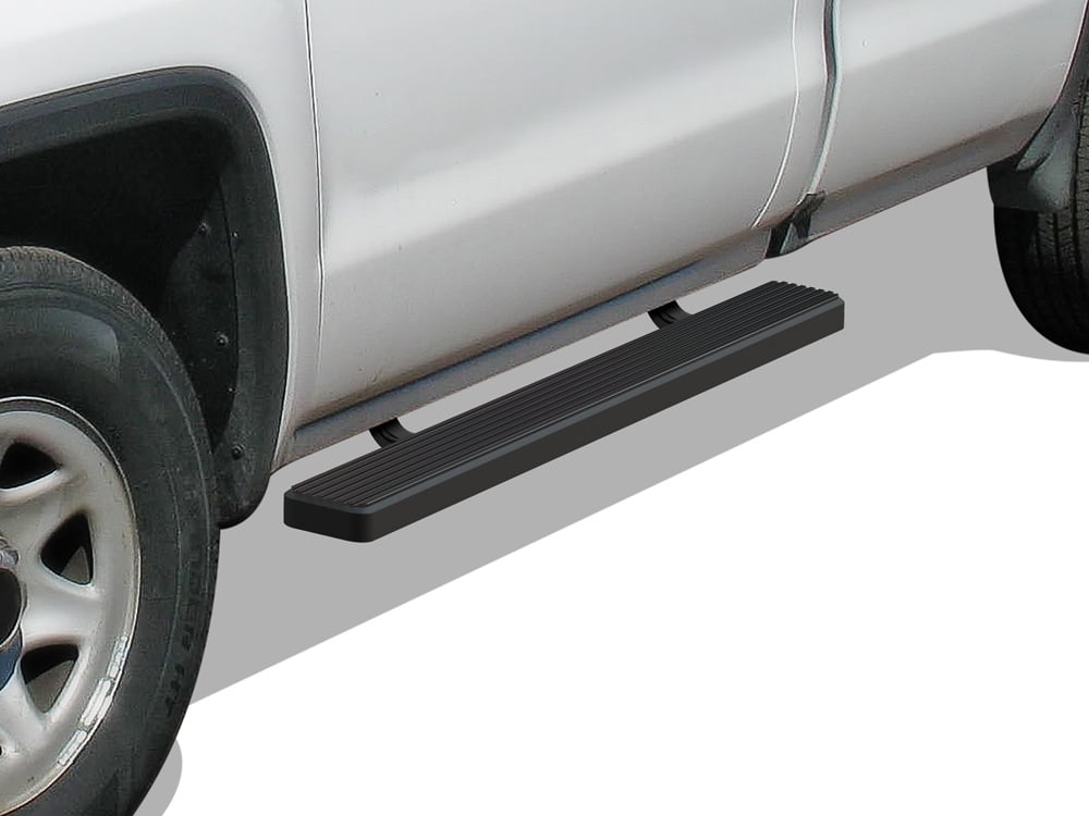 Nerf Bars | Side Steps Excl. 07 Classic Models Black Powder Coated 4 inches APS iBoard Running Boards for 2007-2018 Chevy Silverado/GMC Sierra Crew Cab & 2019 2500 HD / 3500 HD Crew Cab | 