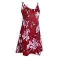 thumbnail image 1 of Vestido de verano para mujer, sin mangas, ajustable, con tiras y flores, rojo S Zulema Vestido de playa, 1 of 8