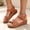 Brown, variant on Women's Wedge Sandals – Adjustable Hook-and-Loop Strap Open Toe PU Leather Platform Sandals – Chunky Summer Casual Comfort Shoes