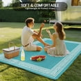 thumbnail image 5 of Fsddascl Aqua White Geometric Outdoor Rug for Patio/Deck/Porch, Non-Slip Large Area Rug 5 x 8 Ft, Country Greece Key Art Indoor Outdoor Rugs Washable Area Rugs, Reversible Camping Rug Carpet Runner, 5 of 5