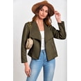 thumbnail image 3 of Abrigo PRETTYGARDEN de gamuza sintética corta con frente abierto verde militar XL, 3 of 9