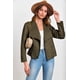 thumbnail image 3 of Abrigo PRETTYGARDEN de gamuza sintética corta con frente abierto verde militar XL, 3 of 9