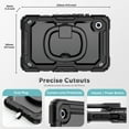 thumbnail image 7 of ELEHOLD Rugged Case for Samsung Galaxy Tab A11 2025,8.7-inch, Three-Layer Protection with Screen Protector Portable Folding Handle Grip 360° Rotating Kickstand Bracket Shockproof Cover,Black, 7 of 7