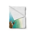 thumbnail image 2 of Ocean Soft Flannel Fleece Blanket, Sea Turtle Swims in the Ocean Tropical Underwater World Aquarium Illustration Print, Cozy Plush for Indoor and Outdoor Use, 70" x 90", Green Brown, by Ambesonne, 2 of 5