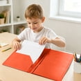 thumbnail image 4 of 2-Pocket Folders,Plastic Folders with Pockets and Prongs,Colored File Folder with 3 Fasteners and Brads for Documents and Paper Storage,Office Home Supplies,9-1/2" x 11-1/2"（Orange）, 4 of 6