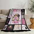 thumbnail image 2 of Just A Girl Who Loves Pugs Blanket Puppy Dog Blanket Animal Fleece Blanket Throw Soft Cozy Pink Blanket for Bed Sofa Couch Gifts for Kids Boys Girls Pets 60"X50", 2 of 6