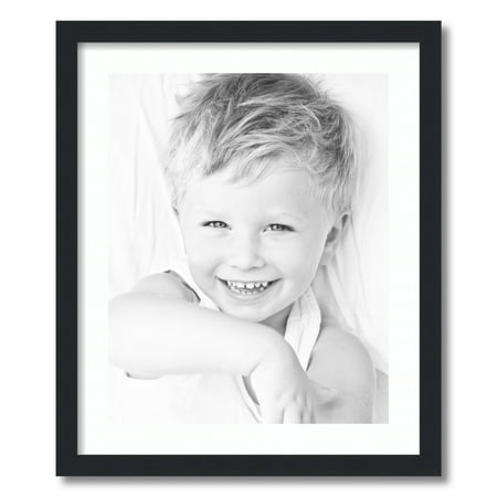 ArtToFrames 20x24 Matted Picture Frame with 16x20 Single Mat Photo Opening Framed in 1.25 Satin Black and 2 Super White Mat (FWM-3926-20x24)