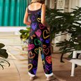 thumbnail image 4 of Fgvctg Womens Valentine's Day Jumpsuits Wide Leg Pant Vintage Overall Love Heart Graphic Sleeveless Spaghetti Straps Jumpsuit Rompers Bib Overalls Loose Sprimg Pant With Pockets Earthy Yellow 5XL, 4 of 4