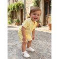 thumbnail image 5 of BemeyourBBs 2Pcs Toddler Baby Boy Summer Outfits Infant Baby Boys Summer Clothes Short Sleeve Lapel Collar Solid Color Jacquard Shirt Tops and Elastic Waist Shorts Set, 5 of 9