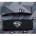thumbnail image 4 of DC Superman Gray Plaid Tie, 4 of 5