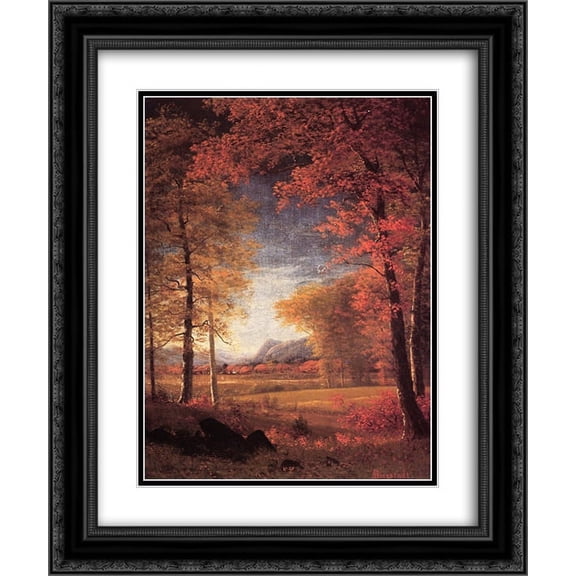 Albert Bierstadt 2x Matted 20x24 Black Ornate Framed Art Print 'Autumn in America, Oneida County, New York'