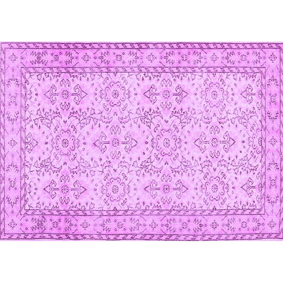 Ahgly Company Indoor Rectangle Abstract Purple Contemporary Area Rugs, 2' x 5'