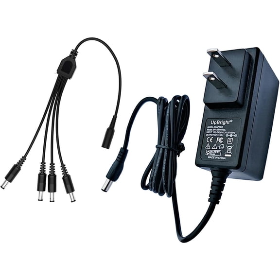 Replacement 15V AC/DC Adapter with 4-Way Power Splitter Compatible with Night Owl SPF-CAMPWS-1516A SPFCAMPWS1516A CCTV Security Camera DVR Digital Video Recorder CS-1501600 Power Supply