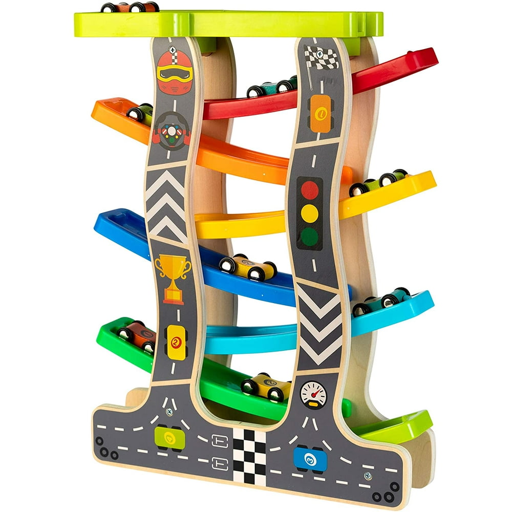 Toy To Enjoy Wooden Racer Ramp Car Vehicle Playset (16 Pieces) - Walmart.com - Walmart.com