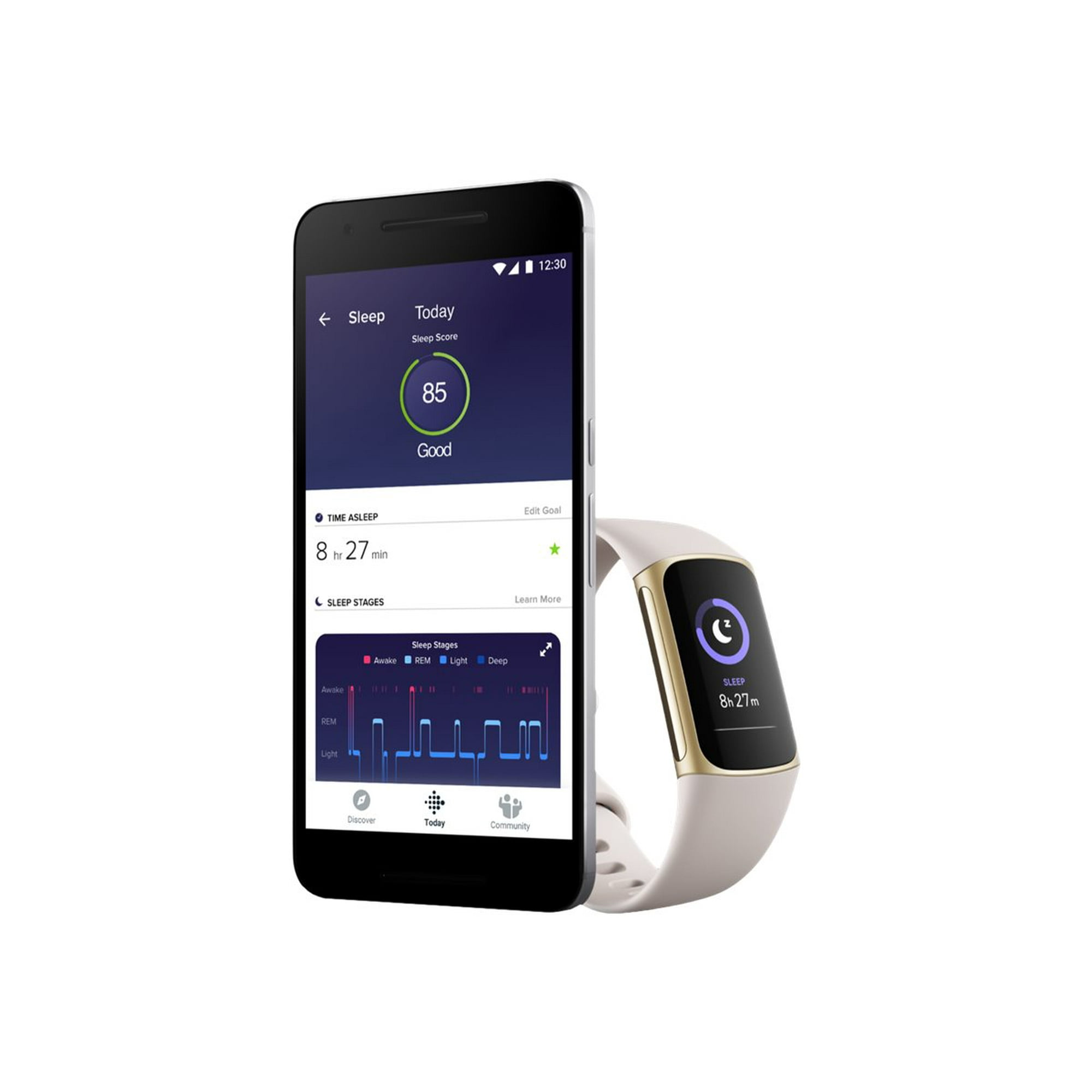 その他 Charge 5 Soft Gold/Lunar White FRCJK Fitbit Charge 5 Fitness Tracker - Lunar White/Soft Gold