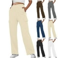 thumbnail image 1 of WRKEKC Pantalon Cargo Jogger Taille Haute pour Femmes, Taille Croisée, Jambe Grand, Poche, Décontracté, Mode de Rue, Pantalon de Survêtement, Utilitaire, Tenue de Travail, 1 of 7
