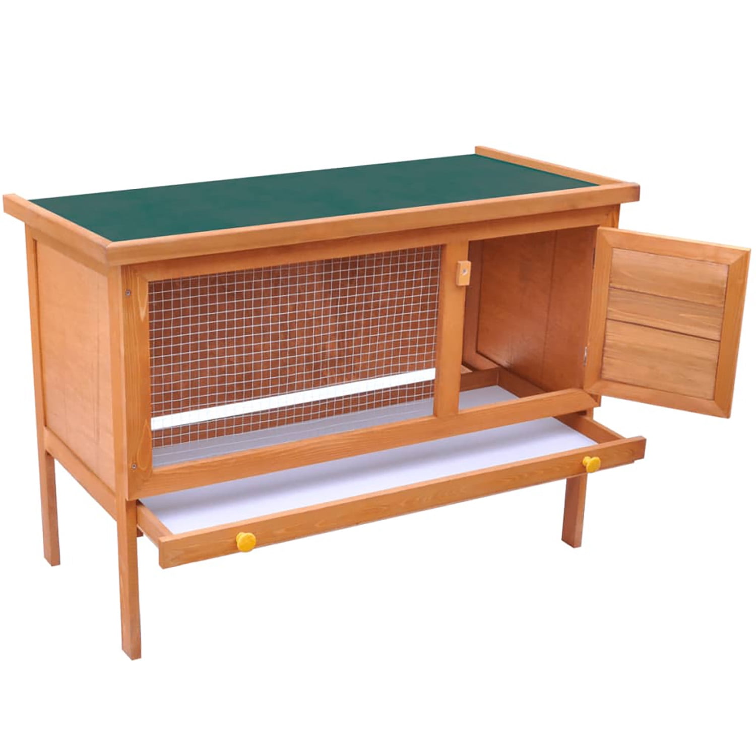 Pefilos 36" Outdoor Rabbit Hutch Wood Guinea Pig Hutch 1 Layer Small Animal House Pet Cage, Orange Pefilos 36" Outdoor Rabbit Hutch Wood Guinea Pig Hutch 1 Layer Small Animal House Pet Cage, Orange