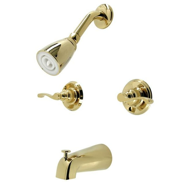 Kingston Brass KB242FL Royal Two-Handle Tub & Shower Faucet, Polished Brass