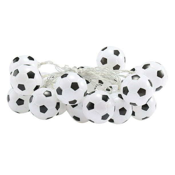 KAKOWELY Guirnalda de luces LED con forma de balón de fútbol, divertida y encantadora decoración para celebraciones, fiestas, dormitorios y cumpleaños (3 m, 20 LED, funciona con pilas)
