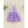 thumbnail image 3 of Hirigin Toddler Baby Girl Butterfly Wings Dress Kids Tulle Butterfly Wing Skirt Princess Dress Sleeveless Birthday Tutu Party Dress, 3 of 7
