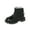 Black-02, variant on Girls Fashion Short Boots Cute Lace Trim Princess Riding Booties Side Zipper Chelsea Ankle Boots