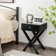 thumbnail image 2 of Costway Nightstand with Drawer x Shaped Structure Accent Sofa Side End Table Black, 2 of 9